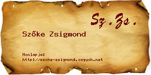 Szőke Zsigmond névjegykártya
