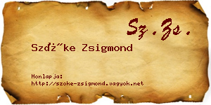 Szőke Zsigmond névjegykártya